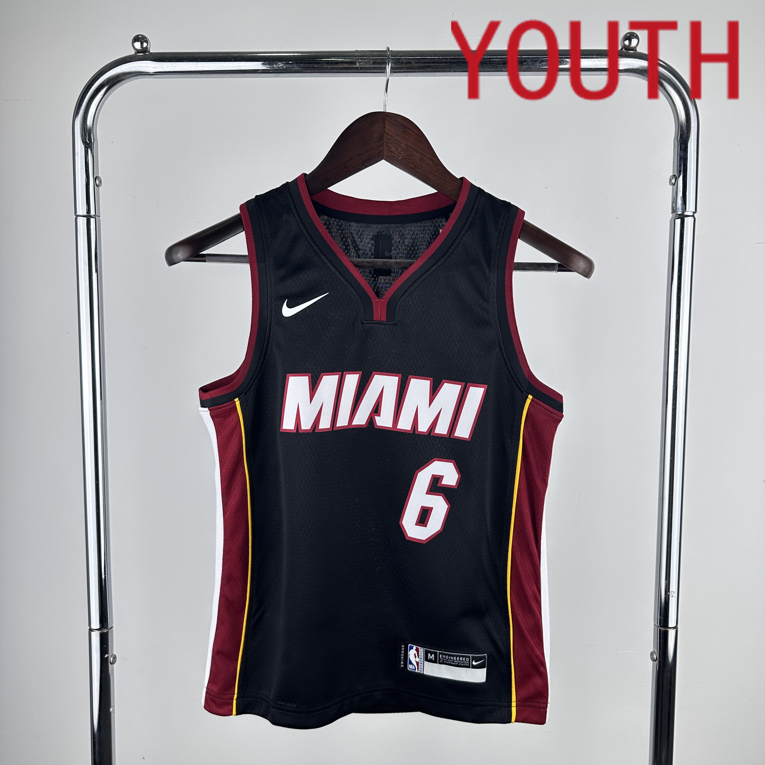 Youth Miami Heat #6 James Black Nike 2024 NBA Jersey->youth nba jersey->Youth Jersey